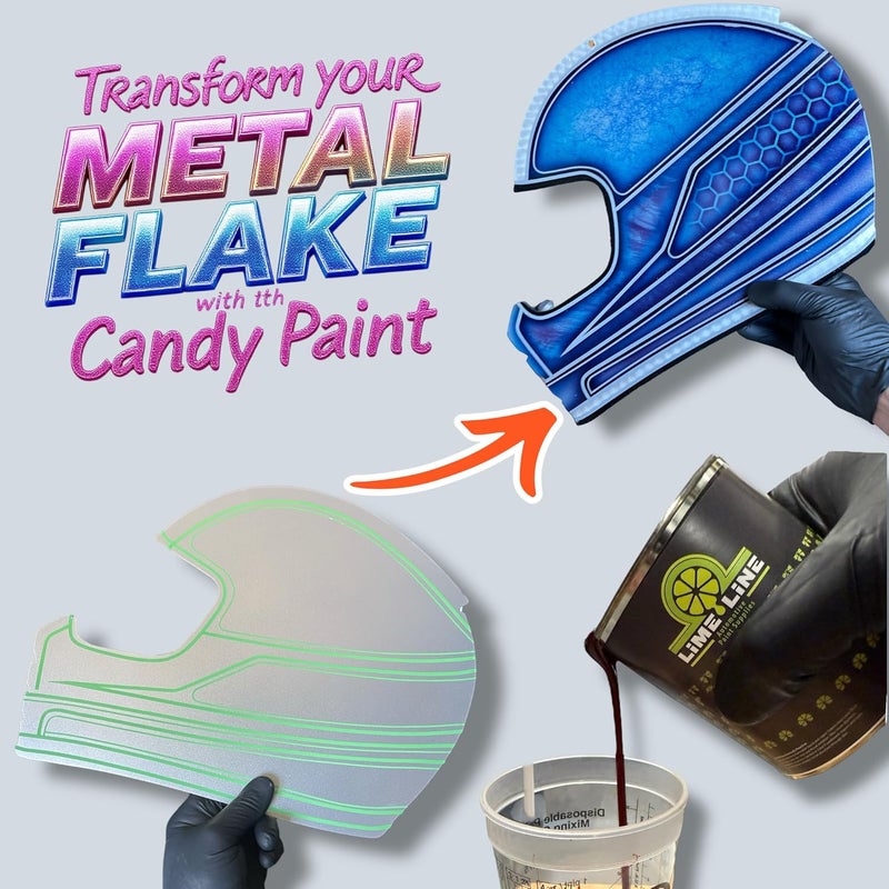 LiME LiNE Sprayable Metal Flake Paint Additive: Solvent Resistant Glitter for Automotive Custom Painting (Blue) - Image 5